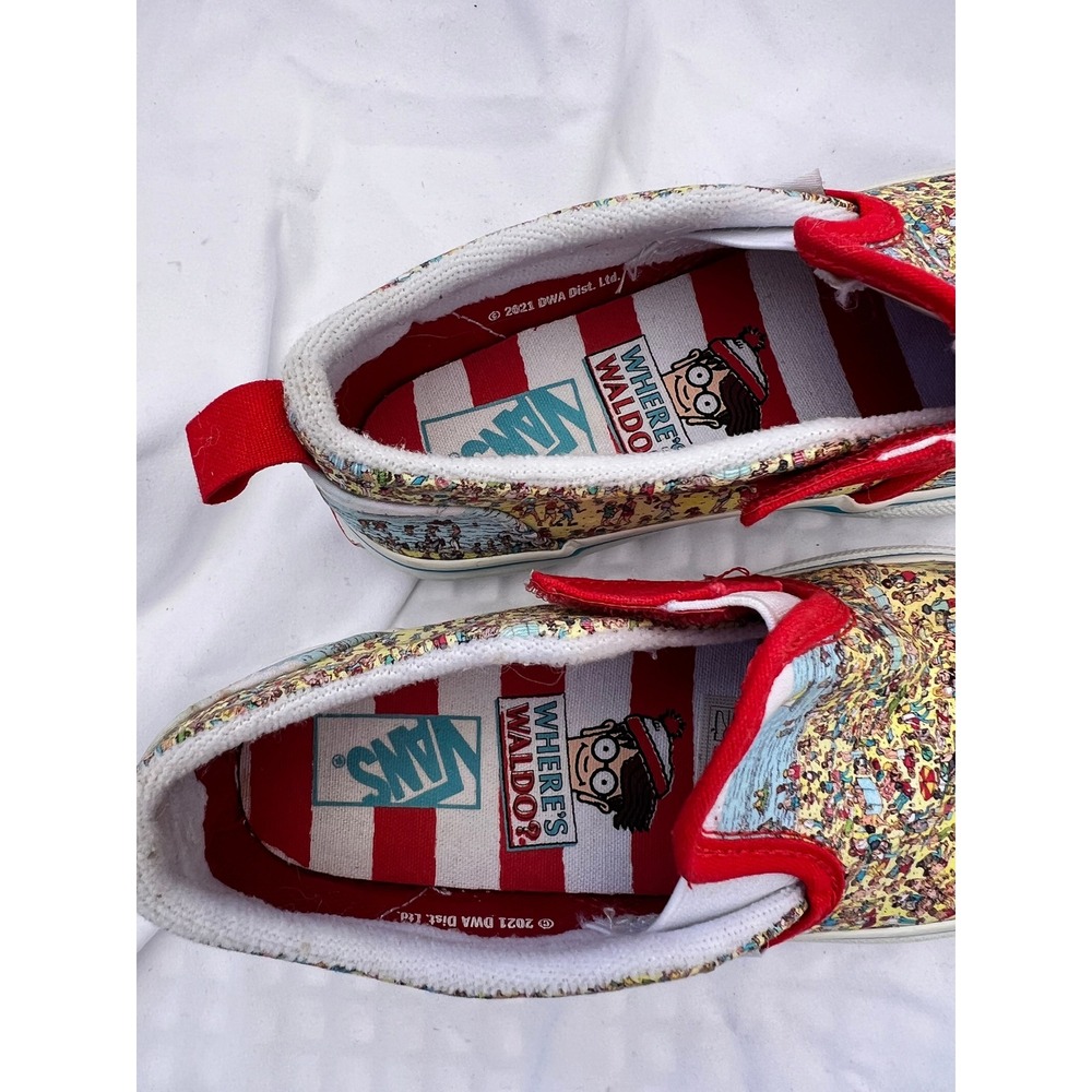Vans x Where's Waldo Toddler Slip-On V Beach Sneakers Multi Red Size 10.0 - Picture 7 of 7